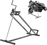 RELAX4LIFE Rasentraktorheber, Hebervorrichtung für Aufsitzmäher, Rasenmäherheber bis 400 kg Stufenlos Verstellbar, Reinigungshilfe für Rasentraktor bis 45° Neigung (Schwarz)