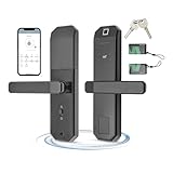 PurpleMinder Fingerabdruck-Türschloss Intelligentes Schloss Elektronisches Türschloss mit Fingerprint Schlüssel und Digitaler Tastatur Code Türschloss, 4*AAA-Trockenbatterien für 15 Monate