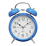 TMMLIJIPL Kinderwecker, 7,6 cm, Doppelglockenwecker, Metall, e mit Hintergrundbeleuchtung, Nachtlicht, Schreibtisch-Tischuhr für Zuhause, Büro, Schlafzimmer, Nachttisch, Schreibtisch (Farbe: 4) (5)