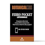 Botanical Mix Ferro Pocket - Nahrungsergänzungsmittel mit Vitaminen, auf Basis von Liposomaleisen, Vitamin C und Vitaminen der Gruppe B, 20 Sticks Pack