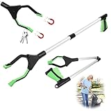 Faltbare Greifer,Greifzange für Senioren Müllzange Aluminium,Müllzange Lange 81cm Greifzange Stick mit starkem Griff magnetische Spitze, für die Müllabfuhr, Abfallsammlung, Armverlängerung-grün