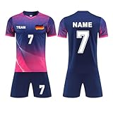 Generisch Deutschland Fussball Trikot Em 2024 mit Eigenem Namen Nummer Logo Herren/Damen,Fussball Trikot Kinder Trikot,Benutzerdefiniertes Personalisierte Fussball Trikot Set für Kinder/Erwachsene