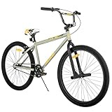 Hiland 26 Zoll Kinderfahrrad für Jungen und Mädchen, Jugendliche BMX, Freestyle, 2 Stahl Pegs, Kettenschutz, Freilauf Schwarz Grau