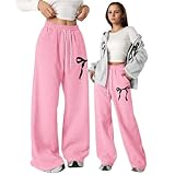 Jogginghose Mädchen Weites Bein Reithose Kinder Baggy Sporthose Mit Gummibund Lockere Jogging Hose Einfarbig Wide Leg Lässige Sport Hosen Trainingshose Teenager Jogginganzug Blau Braun 164 152 146 134