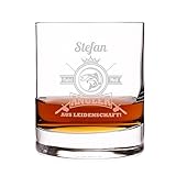 Herz & Heim® Whisky Glas mit Gratis Gravur des Namen und Hobby-Motiv Angler