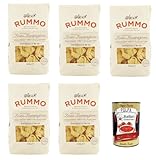 Rummo Pappardelle № 119, Pasta Lenta Lavorazione Teigwaren aus Hartweizengrieß Bronze-Zeichnung 5x 500g + Italian Gourmet polpa 400g