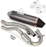 Motorrad Auspuff Motorrad Slip-On Auspuff Full System Schalldämpferlänge 43cm Anschlussdurchmesser 3,8cm For CRF150F CRF230F 2003-2013 - Titanium