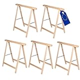 MODO24 Holzbock Klappbock Arbeitsbock Tapezierbock Sägebock Montagebock Unterstellbock SDKM, 5er-SET, 73x73x44 cm, Natur unbehandelt
