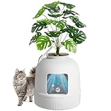 Lifewit Katzenklo Blumentopf mit Pflanze & Schaufel, Katzenklo Versteckt, Katzentoilette XXL mit Geruchskontrolle & Kohlefilter, Wohnzimmer, Schlafzimmer, Ecke, Weiß