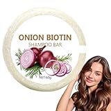 Onion biotin shampoo bar,Zwiebelextrakt,sanfter Schaum gegen Frizz, reinigender und pflegender Conditioner für Erwachsene, Männer, Frauen und Jugendliche(1)
