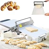 LYJIANGXIN Faltbare Manuelle Teigausrollmaschine FüR BäCkereien, Edelstahl-Teigausrollmaschine Mit Einstellbarer TeigstäRke, FüR Pizza, Croissants, GebäCk Und Fondant, TischgeräT