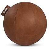 STRYVE Active Ball Natural Brown 70cm – Design Award GEWINNER – Kunstleder-Gymnastikball für Fitness, Yoga, Pilates – Ergonomischer Sitzball fürs Büro, inkl. Luftpumpe & E-Book, belastbar bis 150kg