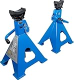 BGS 3016 | Unterstellböcke | Traglast 6000 kg / Paar | Hub 382 - 600 mm | 1 Paar | verstellbar | inkl. Gummiauflage, blau
