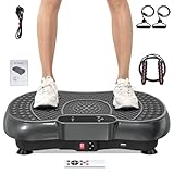 Dskeuzeew Vibrationsplatte Vibrationsgerät - Vibrationstrainer mit Bluetooth Zuhause mit 99 Intensitätsstufen + 5 Vorprogramm für Ganzkörpertraining Gewichtsabnahme Muskelaufbau, Schwarz