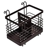 NIYANGLE Multifunktionaler Küchen besteckhalter Ablauflöchern Utensilien organizer für Essstäbchen Löffel und Gabeln Platzsparender Küchenhelfer in Kaffee farbton für Alltag