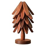 Holzuntersetzer Baum: 5 Natürlichem Untersetzer Holz Baum, Weihnachtsbaum Topfuntersetzer Haltbare, Hitzebeständige rutschfeste Tischsets, Tannenbaum Untersetzer Holz Für Heiße Gerichte