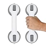 Badezimmer Haltegriff mit Saugnapf 120kg Belastbarkeit - 2 Stück - Sicherheits Dusch Griff mit Schnellverriegelung - Senioren Badewannen Sicherheitsgriff Wandgriff Duschhilfe ohne Bohren rutschfest