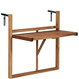 BUTLERS Balkontisch zum Hängen klappbar (50 x 35 cm) -Lodge- Balkonhängetisch aus Holz für 1 Person | Indoor Outdoor Wetterfest Möbel für Balkon, Terrasse