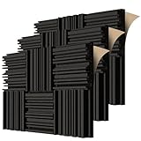 BXI Selbstklebende Akustikschaum-Paneele, 30 x 30 x 5 cm 18 Stück Breitband Schallabsorbierender Schaum, Dichte Schalldämmungspolsterung, Aufnahmestudio Schaumabsorber