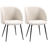 Tidyard Esszimmerstühle, 2er-Set Polsterstühle mit Stoffbezug und gewölbter Rückenlehne, Küchenstühle mit schwarzen Stahlbeinen for Esszimmer, Küche oder Arbeitszimmer