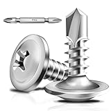 50 Stück Blechschrauben 4,2 x 13 mm, Bohrschrauben, Selbstschneidende Schrauben Edelstahl, Kreuzschlitzschrauben, mit Schraubendreher Bit