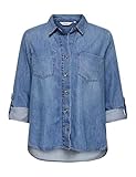 ONLY Damen Onlyasmin Shirt L/S DNM AKM Noos, Medium Blue Denim, XL