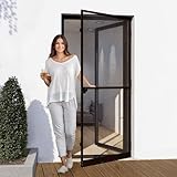 Jalousiescout ProtectLine Fliegengittertür zum Schutz vor Mücken, strapazierfähiges Fiberglas mit Aluminiumrahmen, einfache Installation, anpassbar an die Tür, 80 x 200 cm, Anthrazit