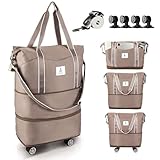 Arxus Reisetasche Erweiterbar mit Rollen, Faltbare Handgepäck Tasche Großer Reisetaschen für Damen und Herren zum Reisen Sport Camping Weekender Übernachtung 25L-55L