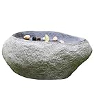 Dehner Gartenbrunnen Rock mit LED Beleuchtung, ca. 60 x 40 x 27.5 cm, Polyresin, grau