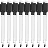 TOGEVAL 10 Stück Whiteboard Marker mit Schwarzer Wasserbasierter Tinte Abwischbar Magnetisch Haftend Lebendige Farben Wasserlösliche Whiteboard Stifte für Büro Schule Zuhause Einfache