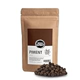 Spicy Welt Piment Ganz - Ganze Pimentkörner, Allspice, 100% naturreine Pimentsamen für Suppen, Saucen, Fleischgerichten und Backwaren ohne Zusätze (250g)