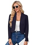 YesFashion Blazer Damen Elegant Langarm Blazer Kurzblazer Offene Jacke Breathable GanzjäHrig Casual Business BüRo