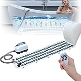 Bubble Bath Spa Maschine, Aufblasbare Badematte zur Muskelentlastung, 6 Intensitätsstufen, passt auf jede Badewanne, Fernbedienung inklusive