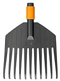 Fiskars Laubbesen, Werkzeugkopf, Klein, 11 Zinken, Breite: 21,3 cm, Kunststoff-Zinken, Schwarz/Orange, QuikFit, 1000659