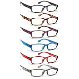 NORPERWIS 6er-Pack Lesebrille für Damen und Herren, mit komfortablem Federring für Männer und Frauen, Gemischte Farben, M