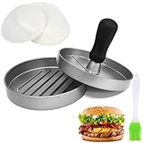 EUDSRODEMY Burgerpresse, Burger Patty Presse, Hamburgerpresse, Patty Presse, Burgerpresse, Burger, Patty Maker, mit 100 Blatt Backpapier und Silikon Küchenpinsel