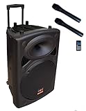 E-Lektron EL38-M Mobile PA Sound Anlage Akku-MP3-USB-SD inkl. Funkmikrofone 900W Soundsystem