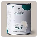 MissPompadour abwaschbare Wandfarbe Grau mit Leinen 1L - hohe Deckkraft & Ergiebigkeit - matte, scheuerbeständige Innenfarbe - geruchsarm, wasserbasiert, atmungsaktiv - Die Nützliche