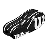 Wilson Schlägertasche Advantage II Six Racket Bag, Schwarz, 31 cm x 47 cm x 18 cm, 65 Liter, WRZ601406