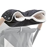 Kinderwagen Handschuhe und Muff für Kinderwagen, handwärmer Fleece-Innenseite, Universalgröße, Wasserfest und Winddicht (Schwarz)