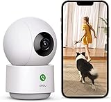 AOSU 2K Überwachungskamera Innen WLAN Kamera, Bewegungserkennung, Nachtsicht zu 10m, 3MP-Auflösung, IP mit 5G/2.4GHz WiFi, Zwei-Wege-Audio, 360° für Babys/Haustiere, kompatibel mit Alexa