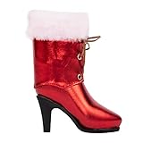 Idena 10040163 - Nikolausstiefel Lady, Größe 10,5 x 5 x 16 cm, Dekoration, Santa Lady, Weihnachten, Geschenk, Baumschmuck