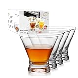 WOTOR Martini-Gläser ohne Stiel, 237 ml, Cocktailglas-Set, ausgefallene moderne Martini-Gläser für Bar, kurze und kleine Margarita-Gläser, 4 Stück