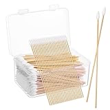 HEALEEP 500 Stück Präzisions wattestäbchen mit Spitz Zulaufenden Baumwollspitzen Vielseitig für Make up applikation Ohrenreinigung und Nagelpflege Sanft Fein und Präzise für Empfindliche