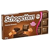 Schogetten Caramel Brownie 100g Schokoladentafel, praktisch einzeln portioniert. Ein Genuss. Stück für Stück.