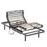 Nalui - Lattenrost für Bett 105 x 190 cm mit ProCare Füßen, 11 Latten aus Buchenholz von 10 cm und Struktur aus Stahl.