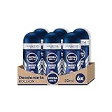 Nivea MEN Protect & Care Roll-On Antitranspirant Deodorant 6 x 50 ml, Herren Deodorant mit 0% Alkohol, Deo Roll mit NIVEA MEN Care Complex, reguliert die Atmungsaktivität für 48h