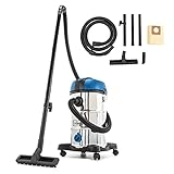 Scheppach 3in1 Nass- und Trockensauger NTS30v2 Nasssauger inkl. 9 teiliges Zubehör, Nasssaugen - Trockensaugen - Ausblasen, 30 L Behälter, 1200W mit 20 kPa Saugleistung, 3m Anschlusskabel, Silber