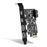 6 Port USB PCIE Karte 2x USB C 2x USB A USB Karte Interne USB Konverter Interne 19 Pin Erweiterungskarte für Desktop PC