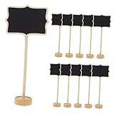 PLAFOPE Mini Holz Kreidetafel Teilig Kleine Beschriftbare Schiefertafeln Wetterfest Vielseitig als Sitzkarte und Botschaftstafel für Hochzeit Party Desktop Deko Langlebig und Handlich